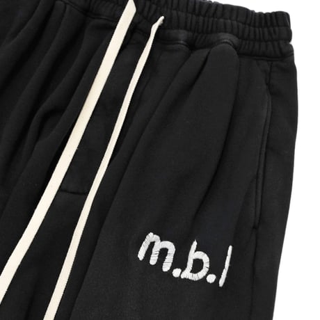 my beautiful landlet / DAMAGE SWEAT WIDE PANTS embroidery / MBL-WD-SWPT1-E BLACK