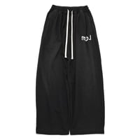 my beautiful landlet / DAMAGE SWEAT WIDE PANTS embroidery / MBL-WD-SWPT1-E BLACK