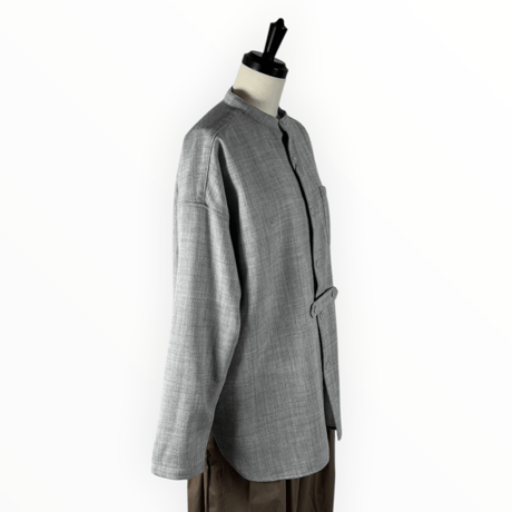 TISSU / ウールジョーゼット ショートカーデ / TS263SH072 006TOPグレー