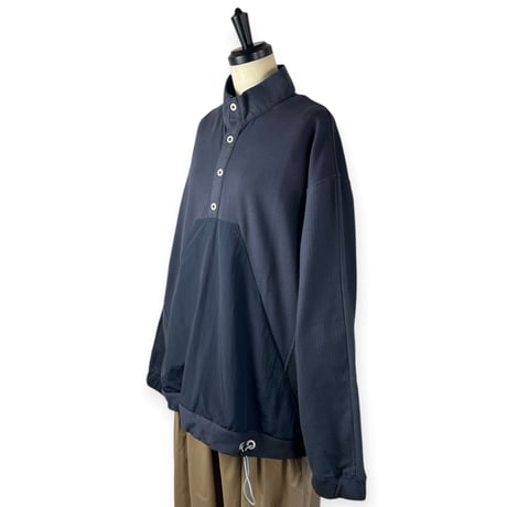 SNEEUW / ハーフスナッププルオーバー / snw34-07 col.B slate grey size3