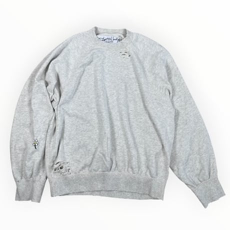 my beautiful landlet / DAMAGE SWEATSHIRT / MBL-WD-SWTP2 OATMEAL