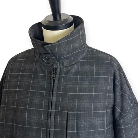 TISSU / ナイロンキルティングリバーシブルコート / TS263CO063 180チャコールチェック size3