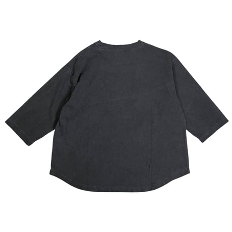 ESTROISLOSE / シングルジャージー ピグメント加工 6分袖プリントTシャツ / EC26211チャコール