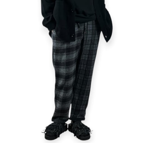 TIGRE BROCANTE /  ネルチェックMix タゴサクロングパンツ / PT-31L-W204  チャコール unisex S