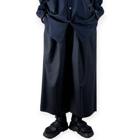 my beautiful landlet / SUPER 100's WOOL OXFORD TUCK WIDE ANKLE SLACKS / MBL-WPT1-W