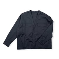 TISSU / 綿麻ツイルVネックシャツカーデブルゾン / TS263BZ067 001クロ size1