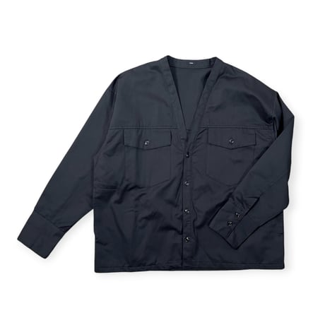 TISSU / 綿麻ツイルVネックシャツカーデブルゾン / TS263BZ067 001クロ size1