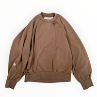 my beautiful landlet / DAMAGE SWEATSHIRT / MBL-WD-SWTP2 BROWN