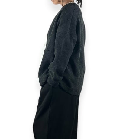 TISSU / ウーレンクォーターVネックカーディガン / TS263CT087 009TOPチャコール