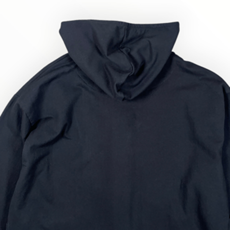 SLOW HANDS / Cotton fleece hooded smock jacket / Black