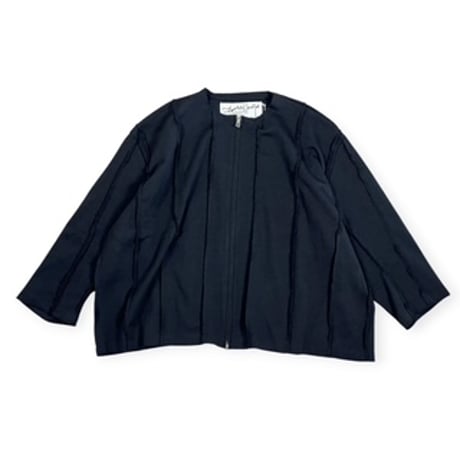 my beautiful landlet  /  MILAN RIB CUT-OFF ZIP STRIPE / WM07-BZ2620702 BLACK