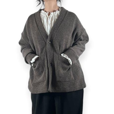 TISSU / ウーレンクォーターVネックカーディガン / TS263CT087 021モカ