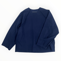 my beautiful landlet / WOOLLET CUT-OFF LONG SLEEVE / WM08-TP2620801 NAVY