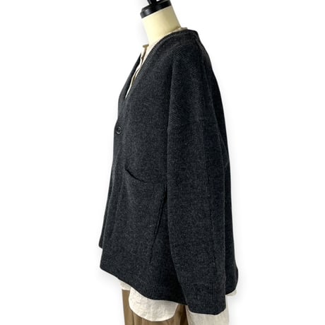 TISSU / ウーレンクォーターVネックカーディガン / TS263CT087 009TOPチャコール