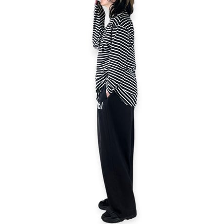 my beautiful landlet / DAMAGE SWEAT WIDE PANTS embroidery / MBL-WD-SWPT1-E BLACK