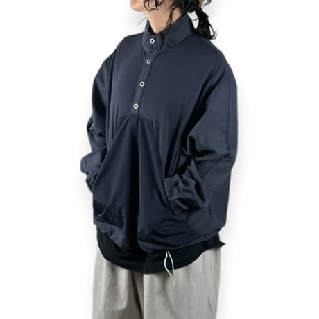 SNEEUW / ハーフスナッププルオーバー / snw34-07 col.B slate grey size3
