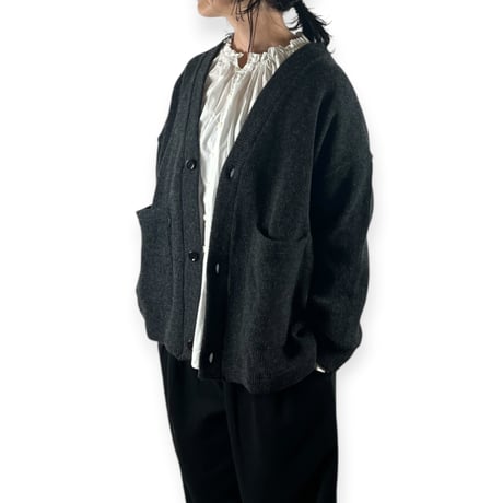 TISSU / ウーレンクォーターVネックカーディガン / TS263CT087 009TOPチャコール