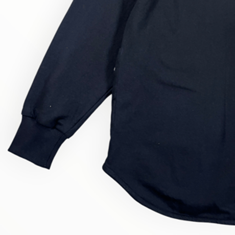 SLOW HANDS / Cotton fleece hooded smock jacket / Black