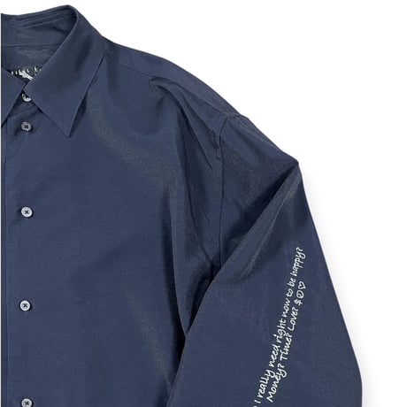 my beautiful landlet  /  WOOLMIX AIRY TYPEWRITER OVERSIZE SHIRT / WM01-SH2620101 NAVY size0