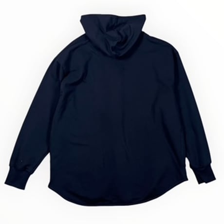 SLOW HANDS / Cotton fleece hooded smock jacket / Black