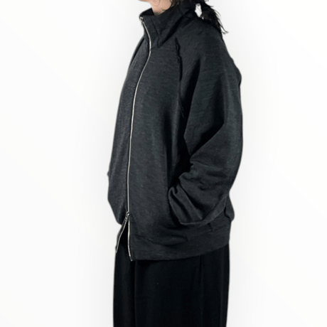 my beautiful landlet  /  MILAN RIB CUT-OFF TRACK JACKET / WM07-BZ2620701 CHARCOAL