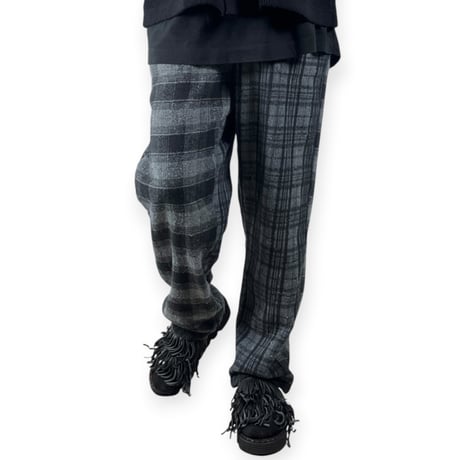 TIGRE BROCANTE /  ネルチェックMix タゴサクロングパンツ / PT-31L-W204 チャコール unisex M
