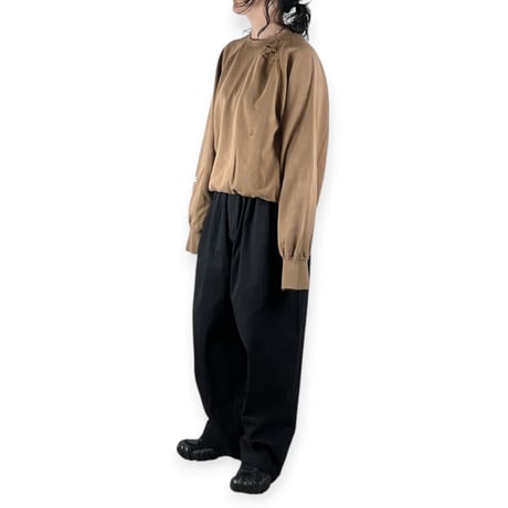 my beautiful landlet / HIGH COUNT COTTON TWILL WIDE EASY PANTS / MBL-EZPT-C