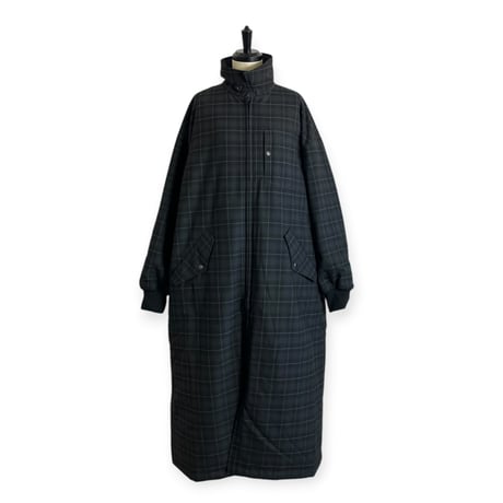 TISSU / ナイロンキルティングリバーシブルコート / TS263CO063 180チャコールチェック size3