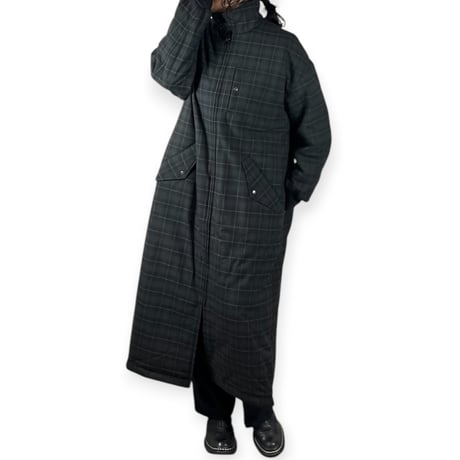 TISSU / ナイロンキルティングリバーシブルコート / TS263CO063 180チャコールチェック size3
