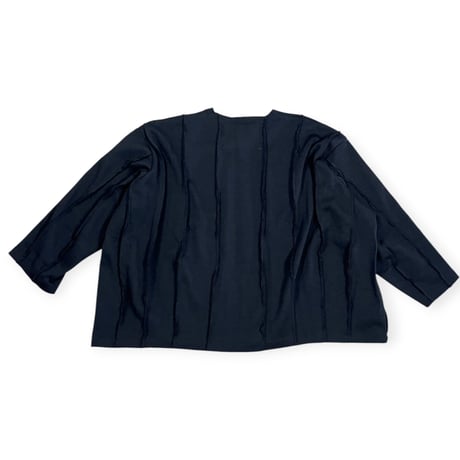 my beautiful landlet  /  MILAN RIB CUT-OFF ZIP STRIPE / WM07-BZ2620702 BLACK