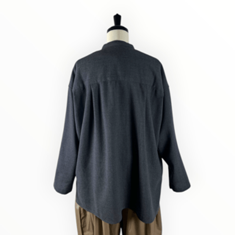 TISSU / ウールジョーゼット ショートカーデ / TS263SH072 007チャコール