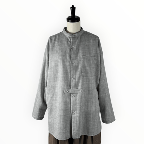 TISSU / ウールジョーゼット ショートカーデ / TS263SH072 006TOPグレー
