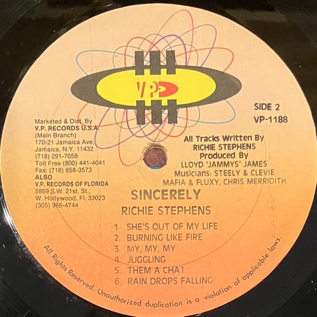 Richie Stephens - Sincerely [LP][VP Records] (USED)