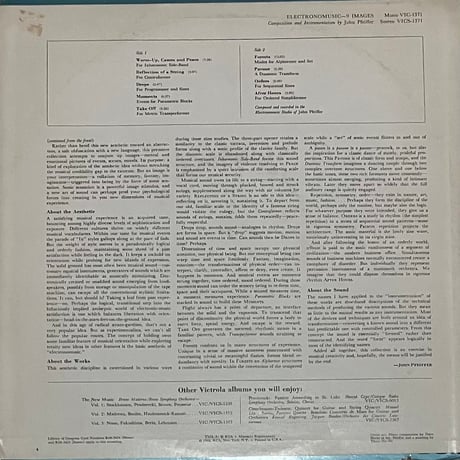 John Pfeiffer - Electronomusic - 9 Images [LP][RCA Victrola] (USED)