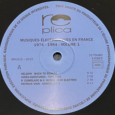 Various - Musiques Electroniques En France 1974-1984 - Vol. 1 [LP][Replica Records] (USED)