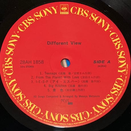 PsyS - Different View [LP][CBS/Sony] (USED)