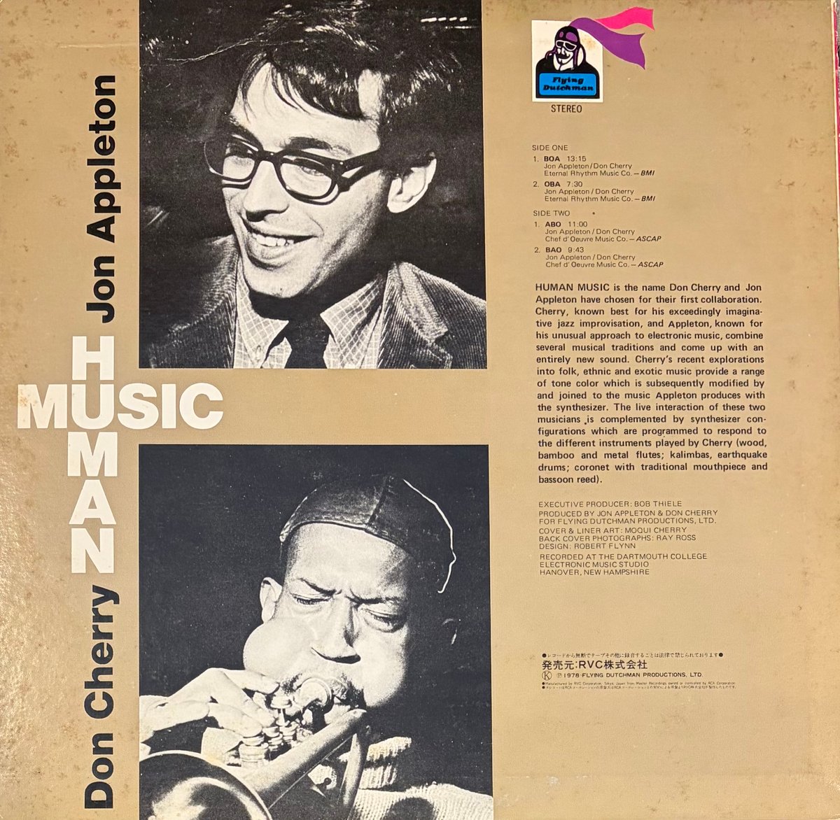 Jon Appleton & Don Cherry - Human Music [LP][Fl
