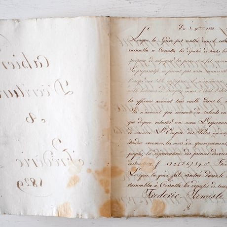 1829年 カリグラフィの美しい証書(C)