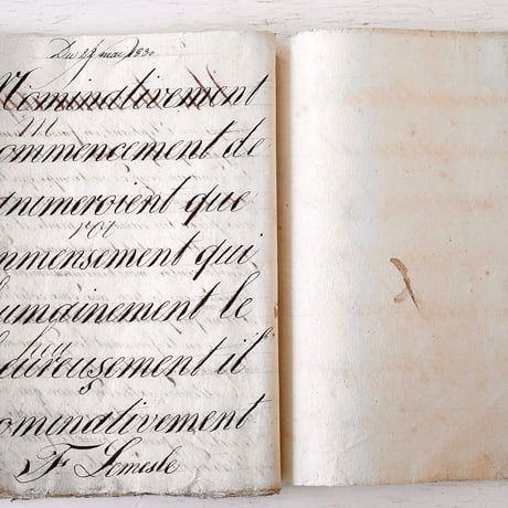1830年 カリグラフィの美しい証書(D)