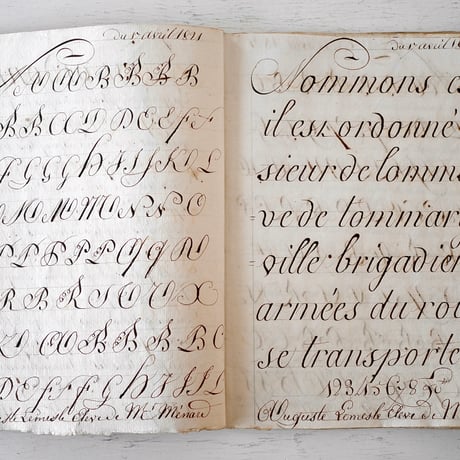 1821年 カリグラフィの美しい証書(B)