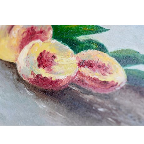 小さな油彩画 - 桃(26cm×20.5cm)