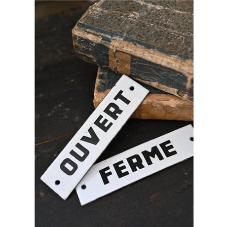 OUVERT,FERME エマイユプレート(ペア)
