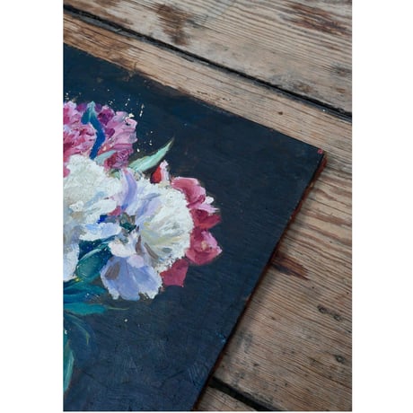 油彩画- Pivoine ピンクの芍薬(32.5cm×40.5cm)