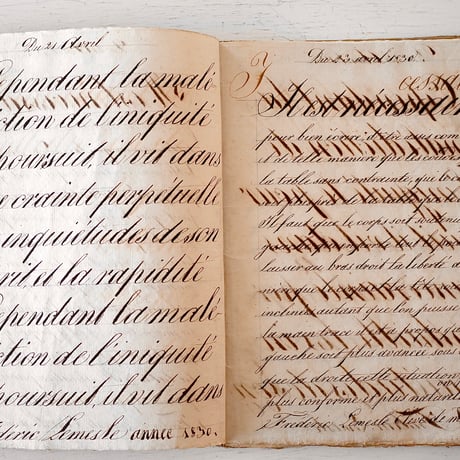 1830年 カリグラフィの美しい証書(D)