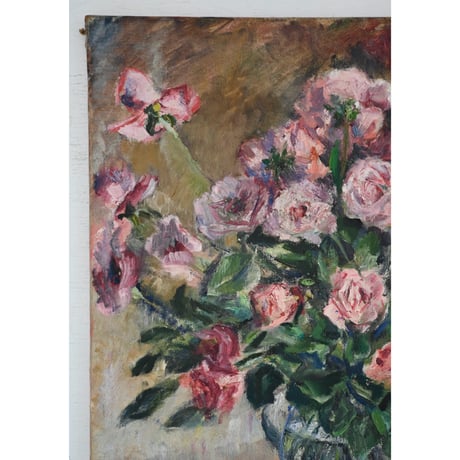 油彩画(ピンクの薔薇)