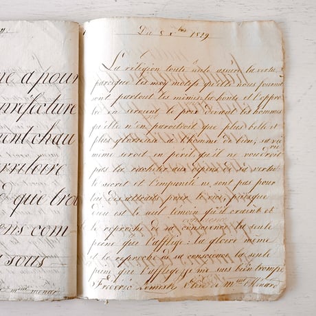 1829年 カリグラフィの美しい証書(C)