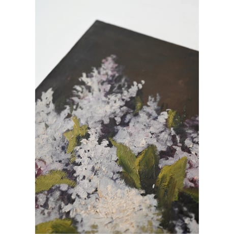 油彩画(リラの花と林檎と葡萄)