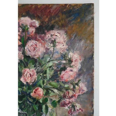 油彩画(ピンクの薔薇)