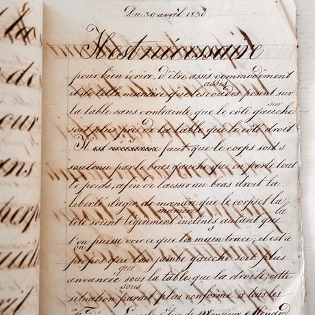 1830年 カリグラフィの美しい証書(D)