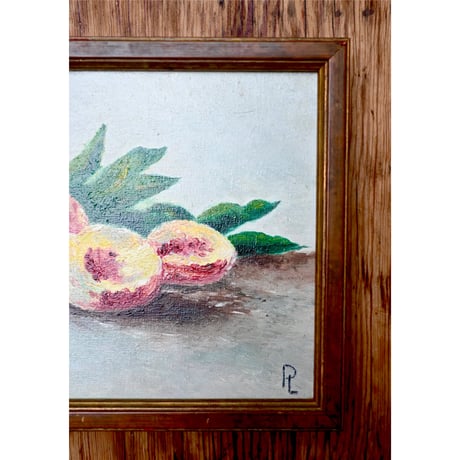 小さな油彩画 - 桃(26cm×20.5cm)